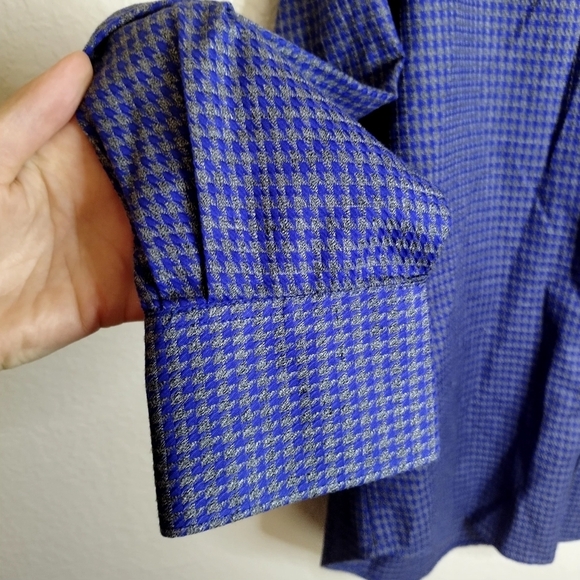 Robert Graham Houndstooth Button Down Shirt Flip Cuff Sz L - Picture 4 of 10